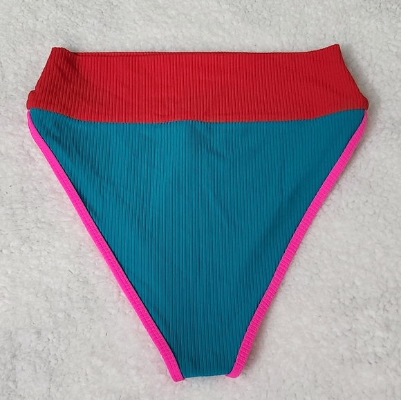 Beach Riot Emmy High Waisted Colorblock Bikini Bottom - Picture 7 of 10
